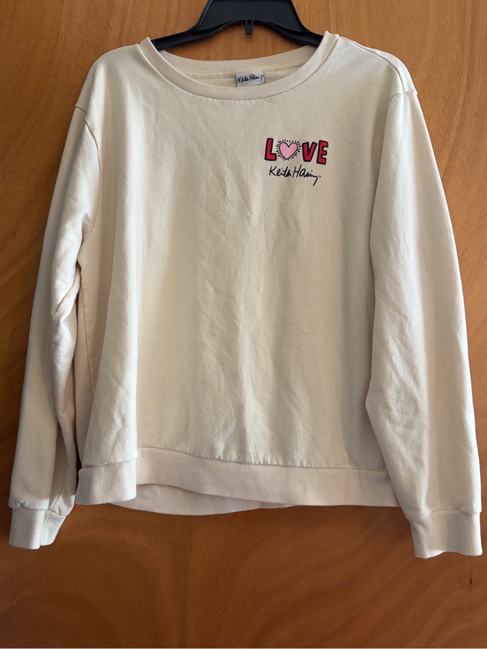 Keith Haring Cream 'LOVE' Crewneck Sweatshirt - Women's